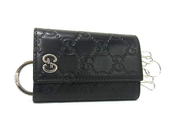 GUCCI グッチ キーケース グッチシマ 473924 ブラック レザー ユニ