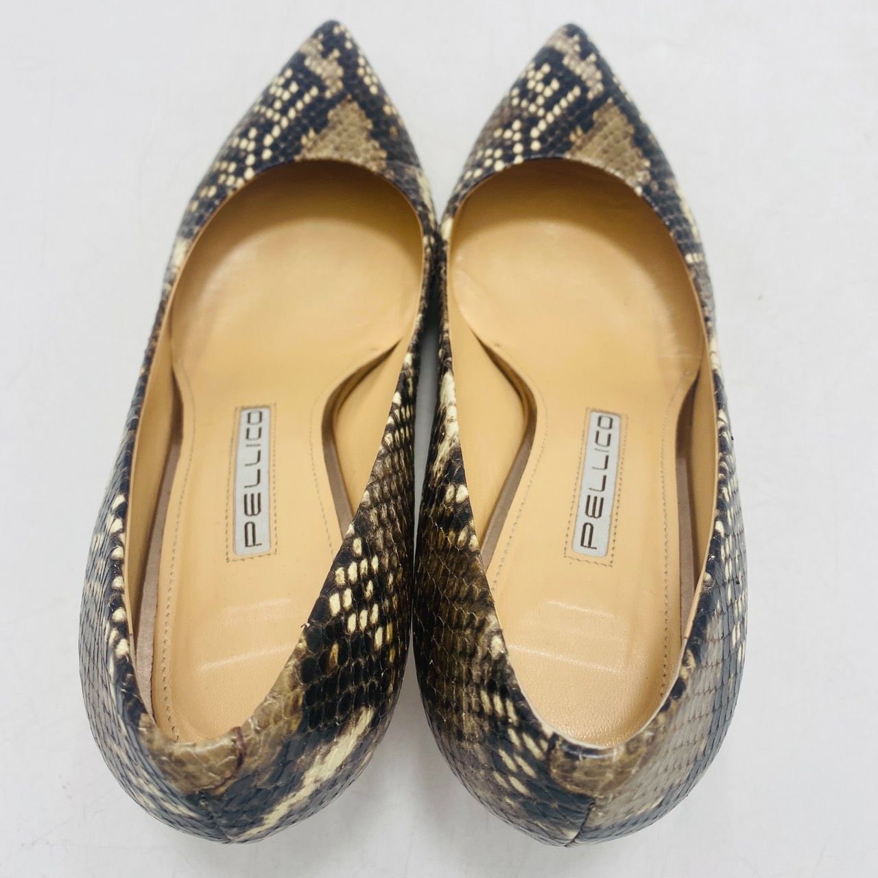 PELLICO ペリーコ パンプス パイソン型押し ポインテッドトゥ 35 1/2
