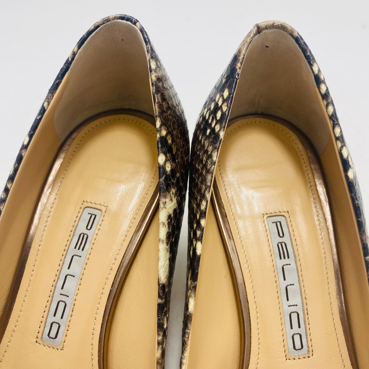 PELLICO ペリーコ パンプス パイソン型押し ポインテッドトゥ 35 1/2