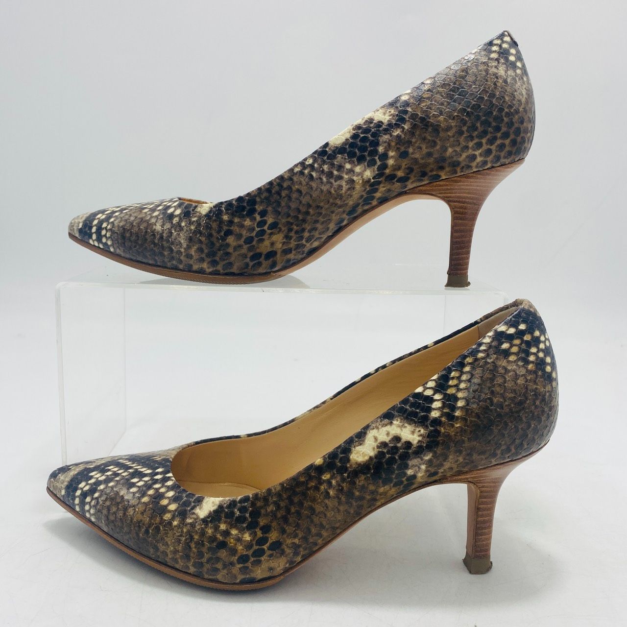 PELLICO ペリーコ パンプス パイソン型押し ポインテッドトゥ 35 1/2
