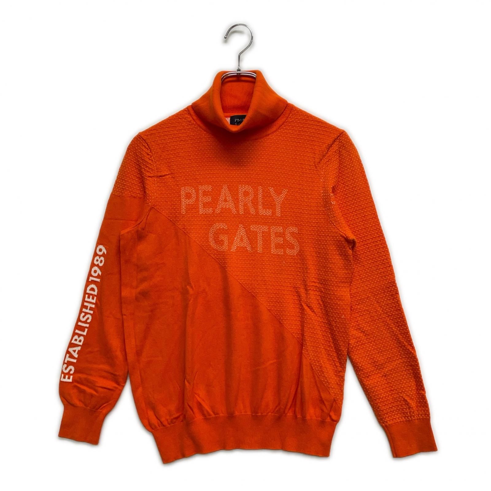 レディース パーリーゲイツ PEARLY GATES セーター 1 M オレンジ カシミヤタッチ タートルネック