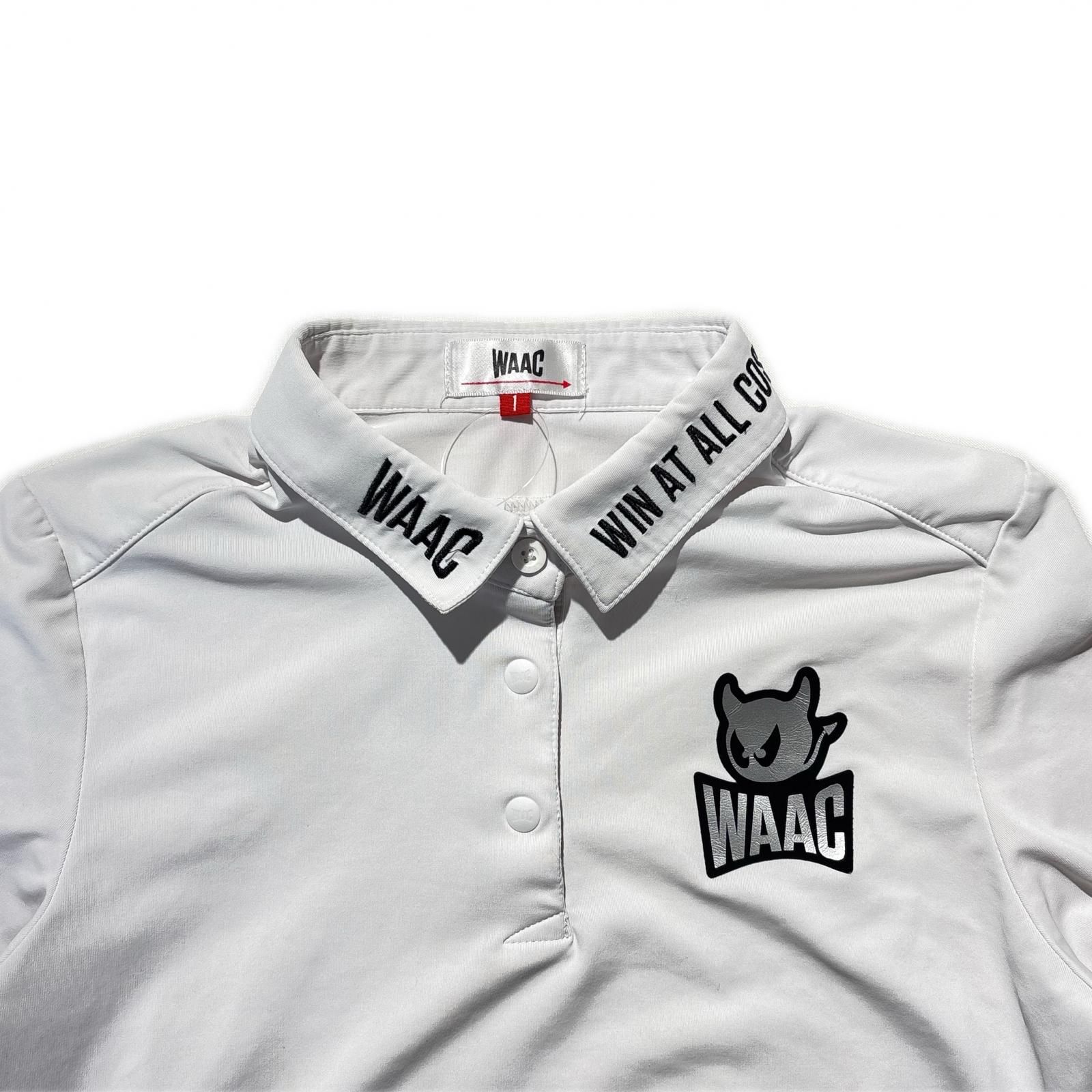 レディース ワック WAAC 長袖ポロシャツ 1(S) 白 ホワイト ロゴ