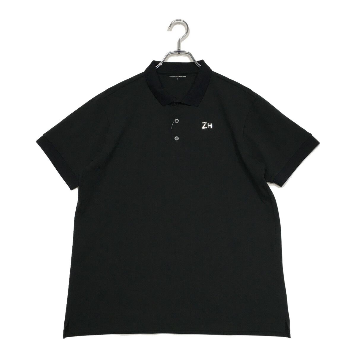 ♥品 メンズ ゼロハリバートン ZERO HALLIBURTON 半袖ポロシャツ L 黒 ブラック