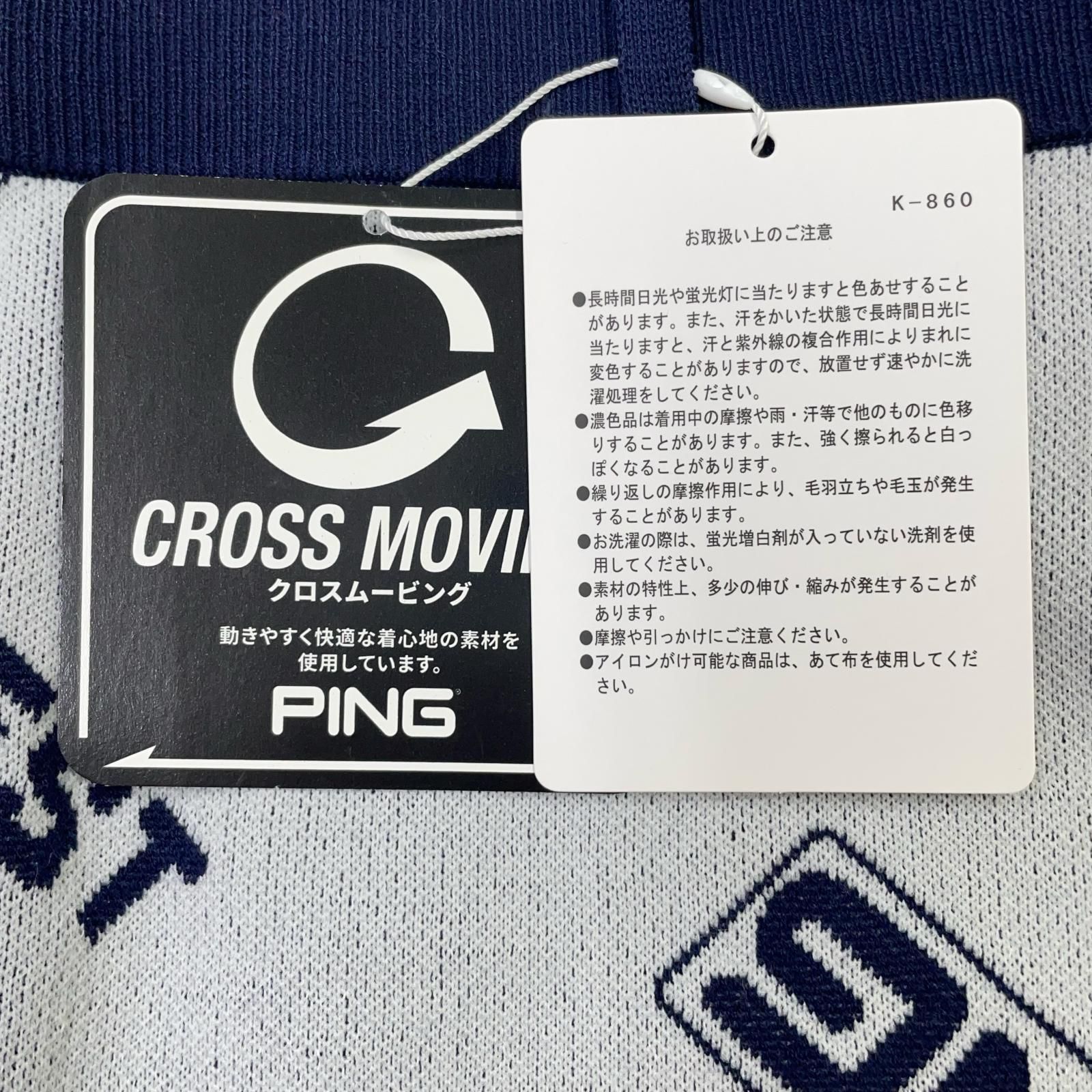 未使用品 レディース ピン PING スカート LL 白×紺 ホワイト×ネイビー