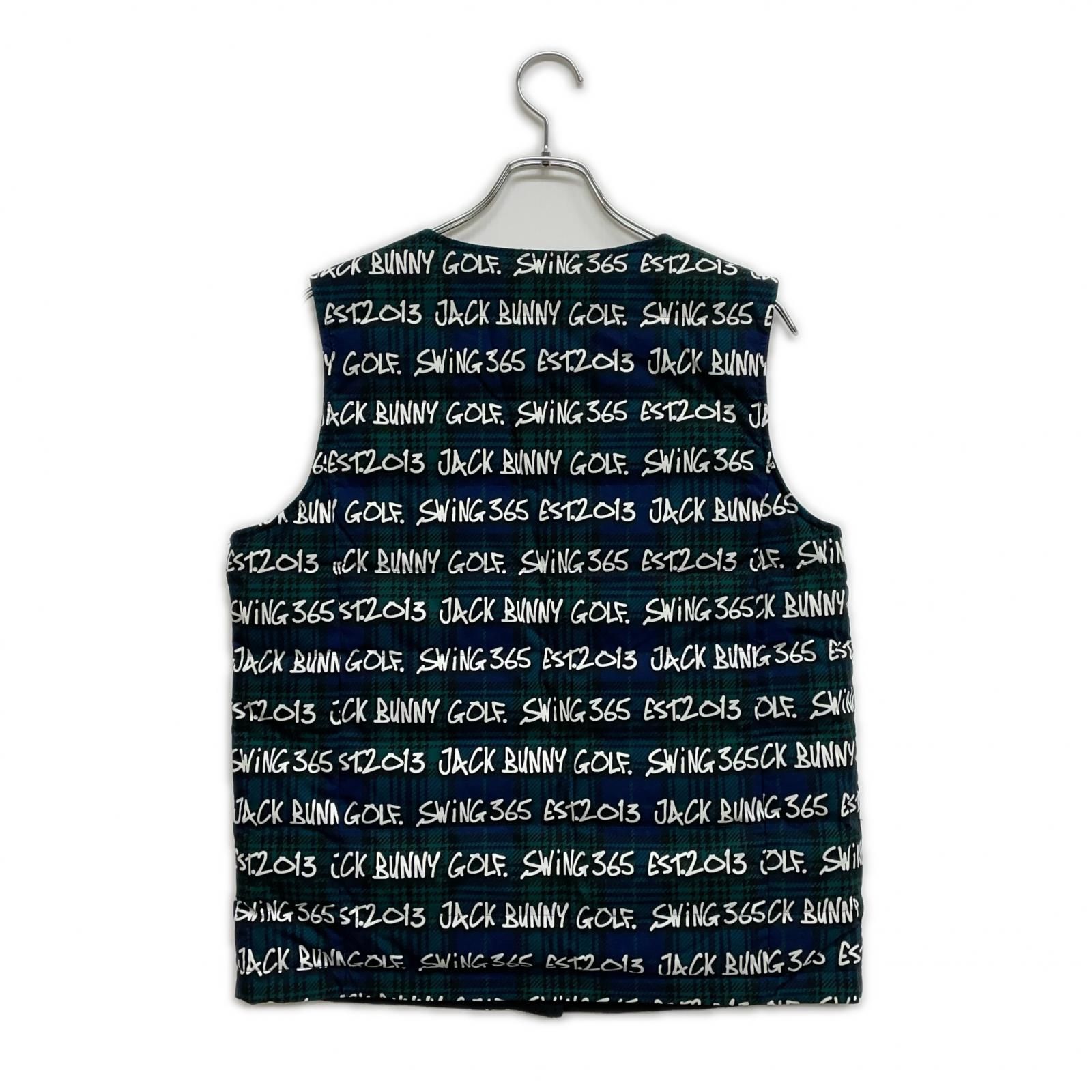 レディース ジャックバニー Jack Bunny!! ベスト 1 M 緑 紺 黒 リバーシブル 総柄 中綿 フリース