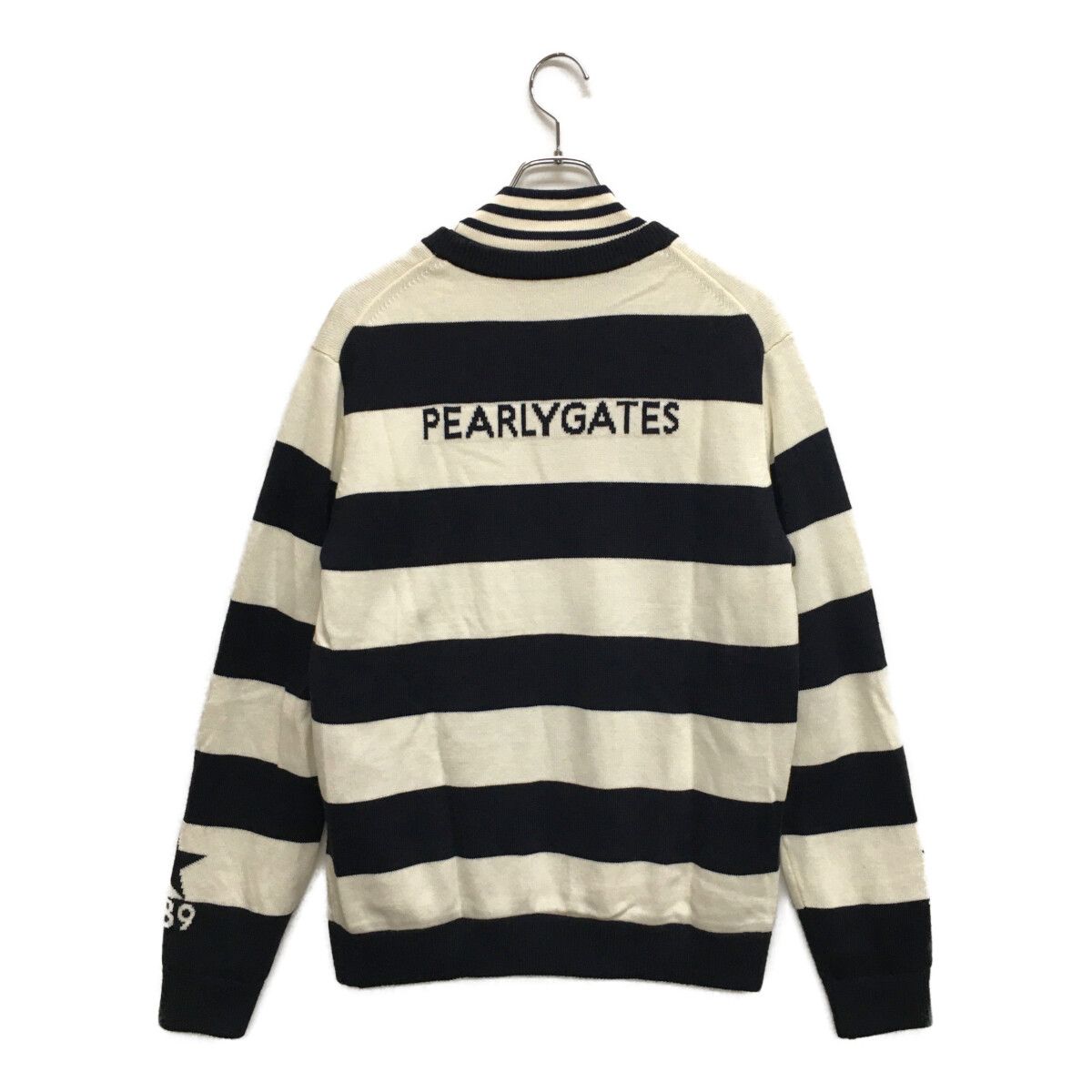メンズ パーリーゲイツ PEARLY GATES ニットアウター 5 L 紺×白 ネイビー×ホワイト インナーニット付き ツインスニード ボーダー