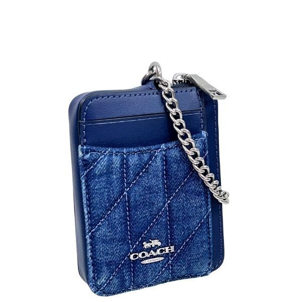 コーチ 財布 レディース COACH コインケース キルティング デニム ジップ カード ケース CAR 26 SV|DE