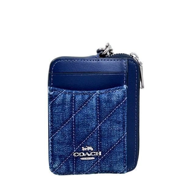 コーチ 財布 レディース COACH コインケース キルティング デニム ジップ カード ケース CAR 26 SV|DE