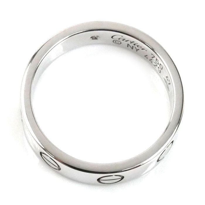 CARTIER カルティエ K18WG ホワイトゴールド ミニラブ 1Pﾀﾞｲﾔ リング