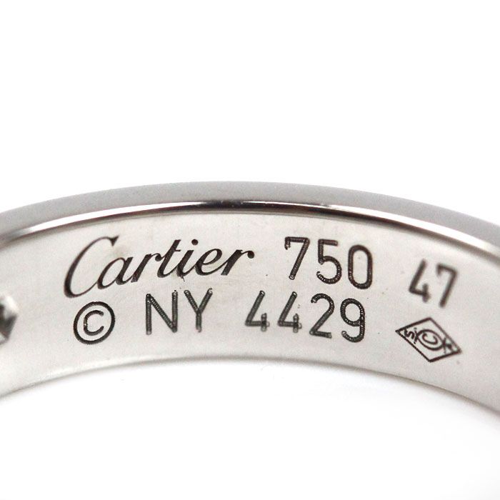 CARTIER カルティエ K18WG ホワイトゴールド ミニラブ 1Pﾀﾞｲﾔ リング