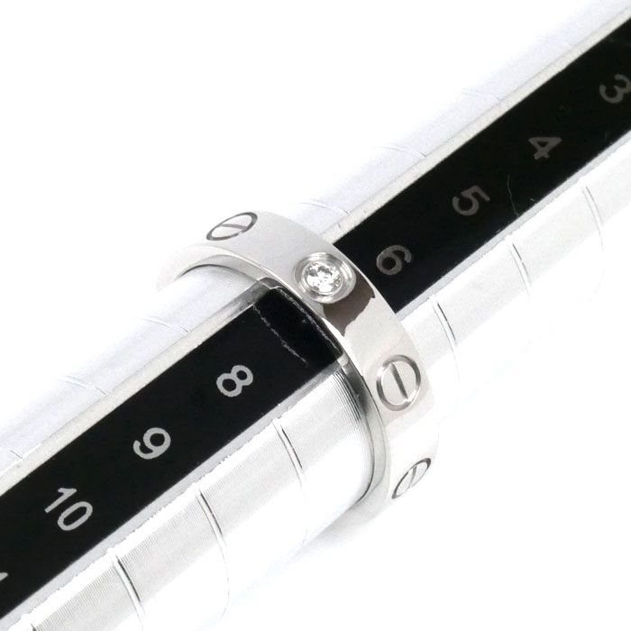 CARTIER カルティエ K18WG ホワイトゴールド ミニラブ 1Pﾀﾞｲﾔ リング