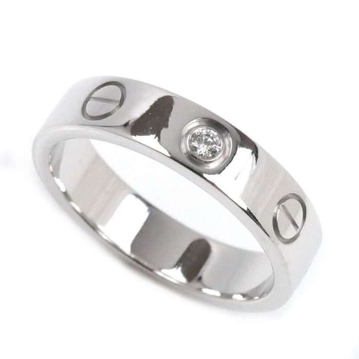 CARTIER カルティエ K18WG ホワイトゴールド ミニラブ 1Pﾀﾞｲﾔ リング