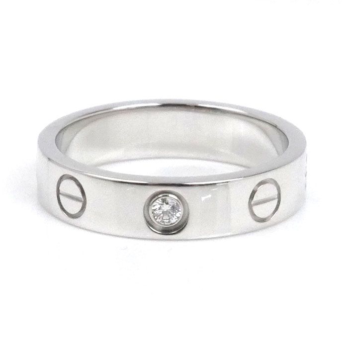 CARTIER カルティエ K18WG ホワイトゴールド ミニラブ 1Pﾀﾞｲﾔ リング