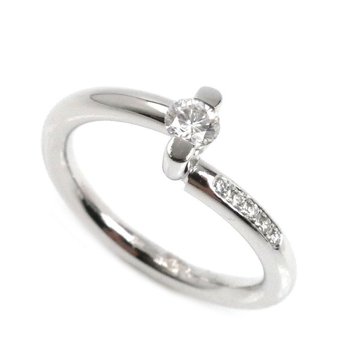 K 18 WG ホワイトゴールド リング 指輪 ダイヤモンド0.25 ct 13号 5.1 g レディース