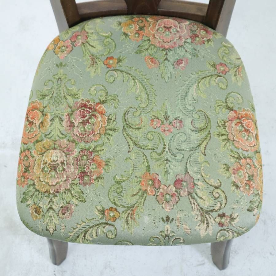 IDC大塚家具取扱 松永工房 カンティーニュ チェア ナラ材 花柄刺繍座面