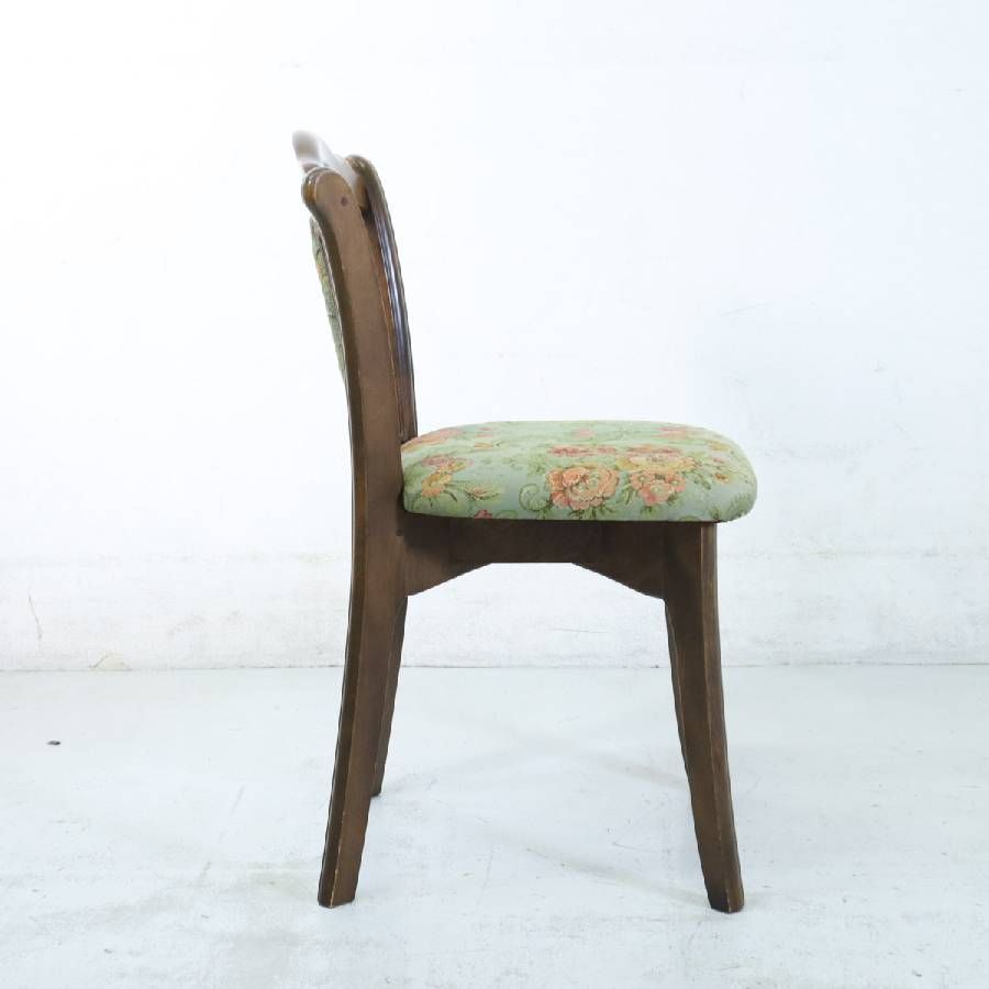 IDC大塚家具取扱 松永工房 カンティーニュ チェア ナラ材 花柄刺繍座面