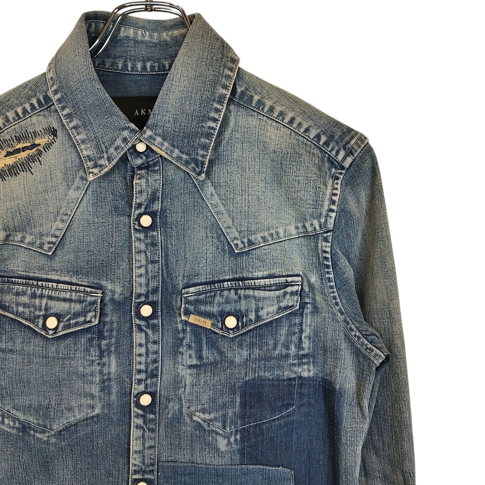 AKM エーケーエム STRETCH DENIM 7oz PATCHWORK WESTERN パッチワーク