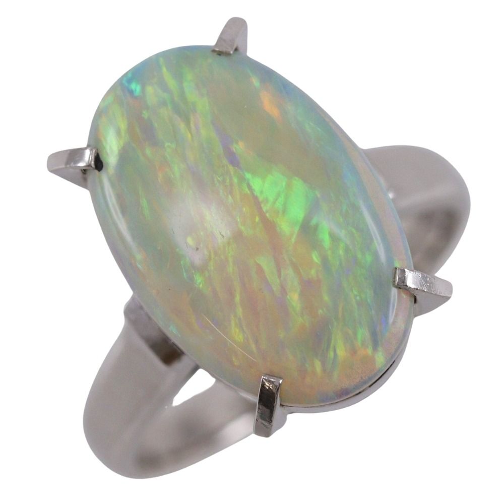 Pt 900プラチナ×オパール 16号 4.90 レディース 10.2 g リング 指輪