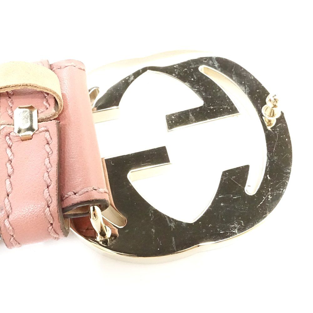 GUCCI グッチ ベルト インターロッキングG 114876 85・34 レザー