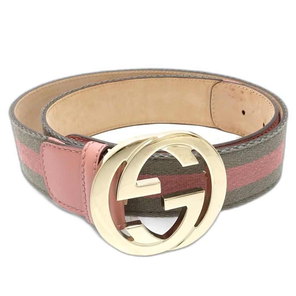GUCCI グッチ ベルト インターロッキングG 114876 85・34 レザー