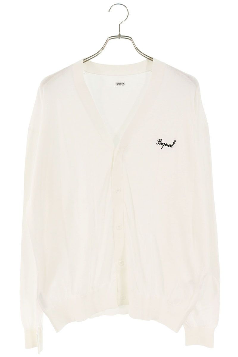 シークエル ロゴ刺繍ニットカーディガン メンズ L