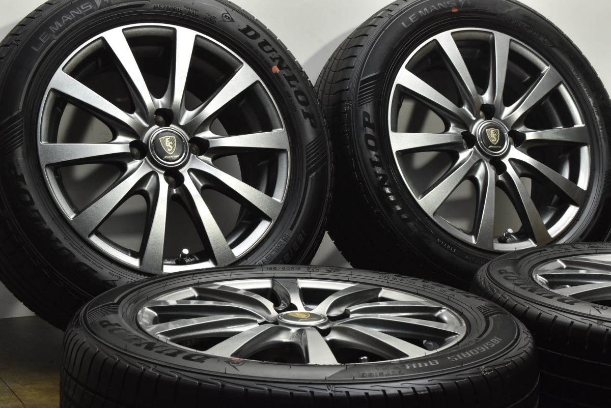 マナレイスポーツ 15 in 6 J 45 PCD 100 ダンロップ ルマンV 185 60 R カローラフィールダー アクア ヤリス フィット スイフト