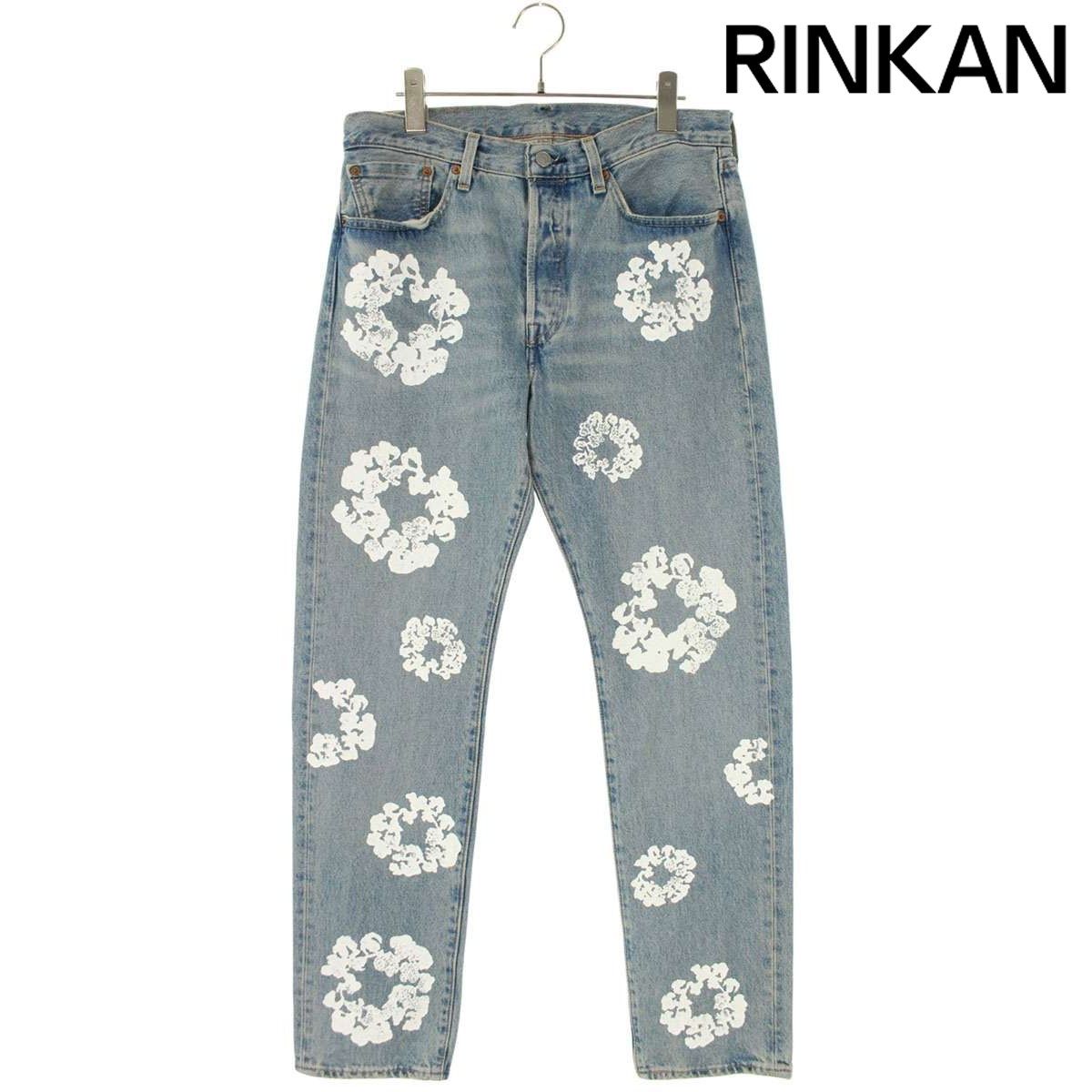 デニムティアーズ ×リーバイス LEVI S PC 9-A 1592-0002 フラワープリントストレートデニムパンツ メンズ 31インチ
