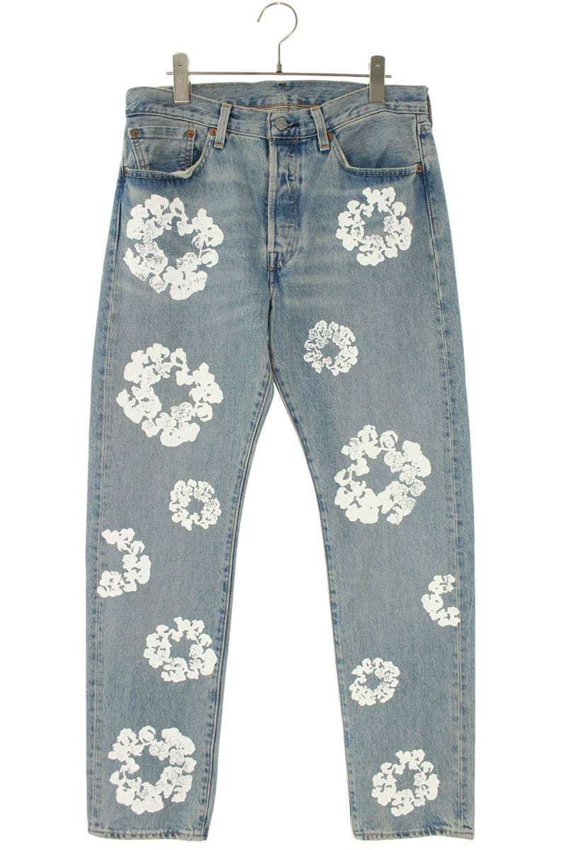 デニムティアーズ ×リーバイス LEVI S PC 9-A 1592-0002 フラワープリントストレートデニムパンツ メンズ 31インチ