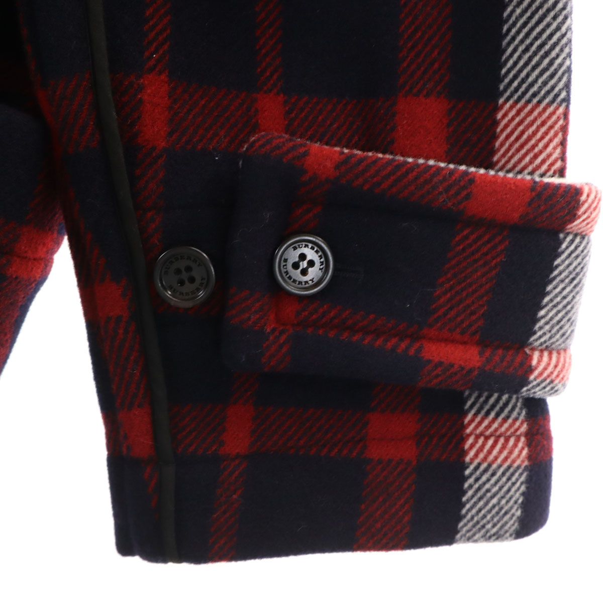 未使用 BURBERRY バーバリー チェック柄 ダッフルコート 38 ネイビー