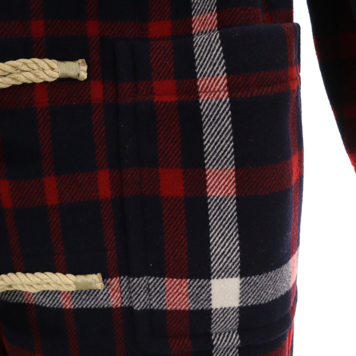 未使用 BURBERRY バーバリー チェック柄 ダッフルコート 38 ネイビー