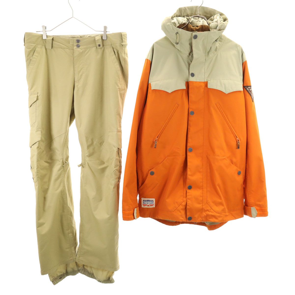 BURTON バートン スノーボード ウェア 上下 セットアップ L オレンジ系 スキーウェア メンズ 古着