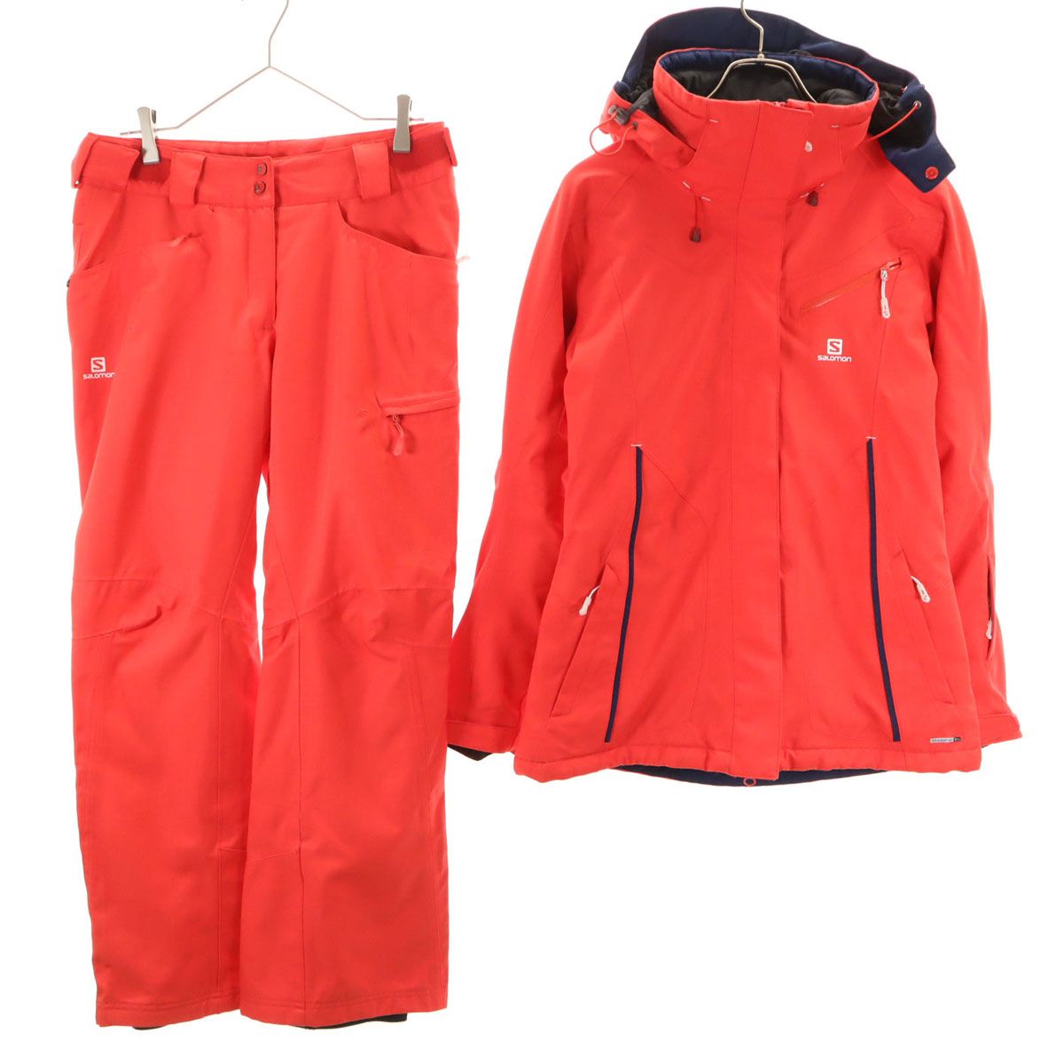 SALOMON サロモン スノーボード ウェア 上下 セットアップ M オレンジ系 スキーウェア レディース 古着