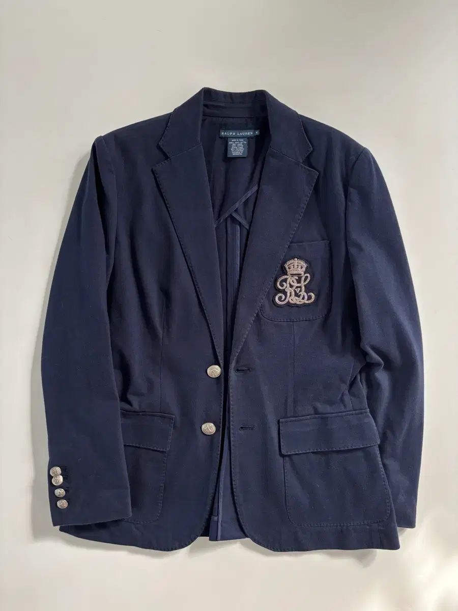 POLO ラルフローレン ネイビー コットン ブレザー