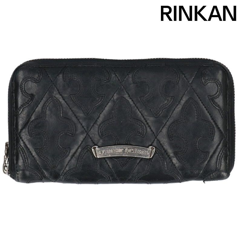クロムハーツ REC F ZIP QUILTED フ キルティングレザーウォレット メンズ