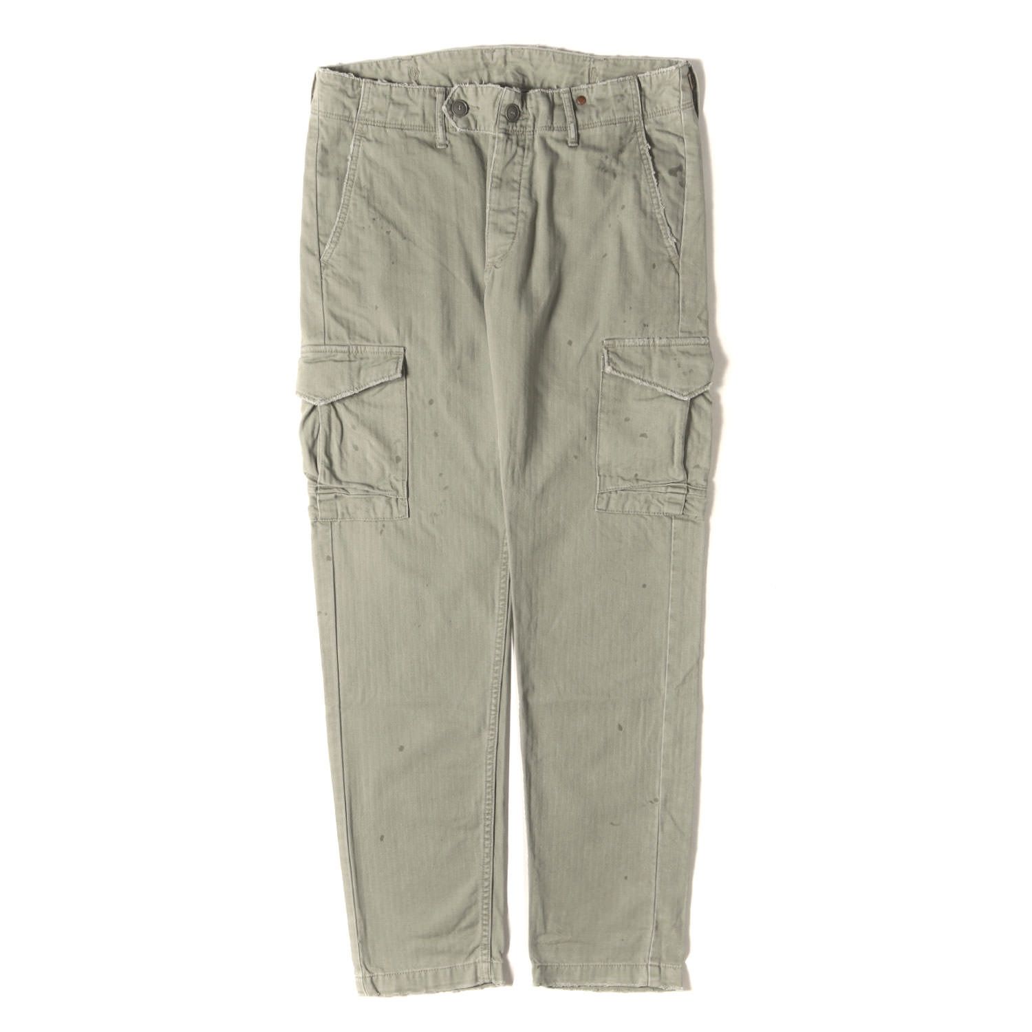 TMT ティーエムティー パンツ オリーブ サイズ:L | 21AW ドリップ加工 ヘリンボーン スリム カーゴパンツ (HERRINGBONE TWILL CARGO TROUSER) | ボトムス ズボン【メンズ】【中古】【K4647】 TMT ティーエムティー パンツ オリーブ サイズ:L | 21AW ドリップ加工