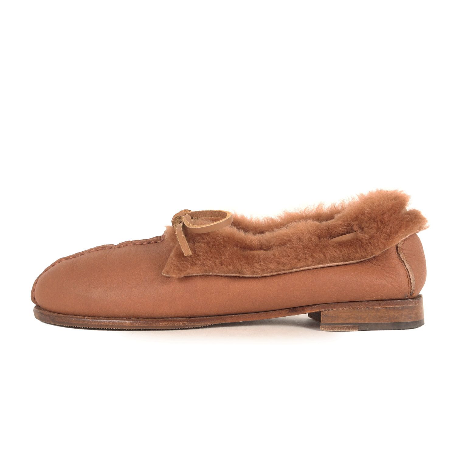 HEREU へリュー サイズ 36 22.5 cm シープムートン モカシンシューズ TILLA SHEARING ブラウン スペイン製 ブランド 靴 レディース