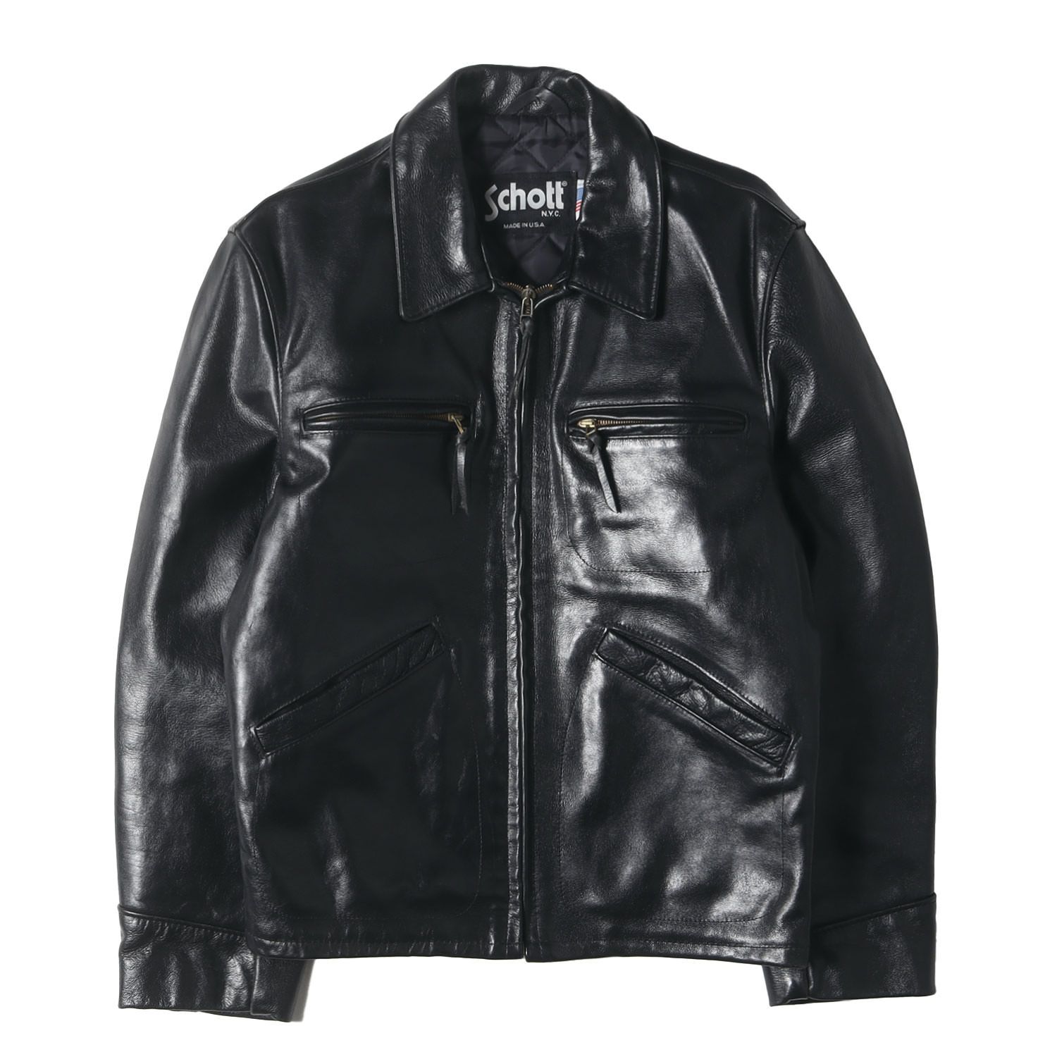 Schott ショット ジャケット ブラック 黒 サイズ:38 | USA製 634 | 襟