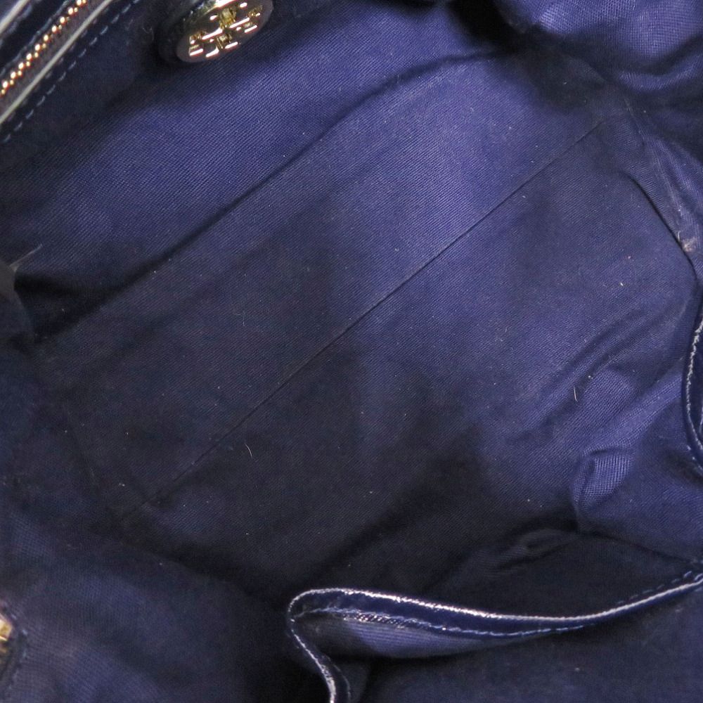 トリーバーチ ミニボストン PVC ブルー 2way ハンドバッグ 青 0871  