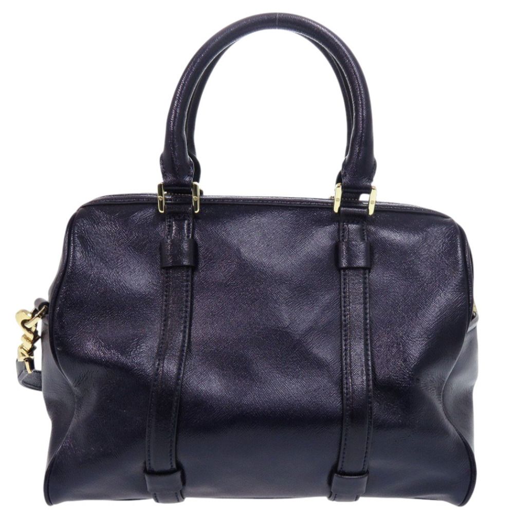 トリーバーチ ミニボストン PVC ブルー 2way ハンドバッグ 青 0871  