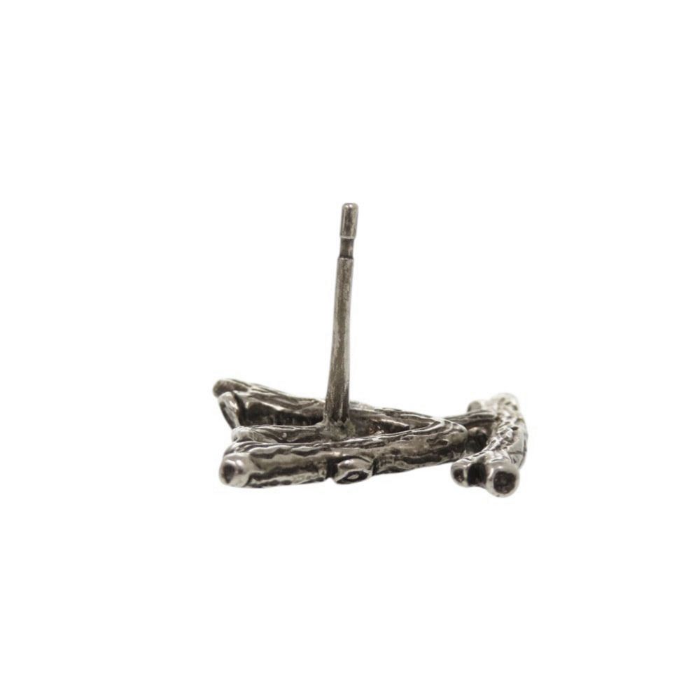 美品 ルイ ヴィトン ブックルLVウッド MP2783 メタル シルバー ピアス