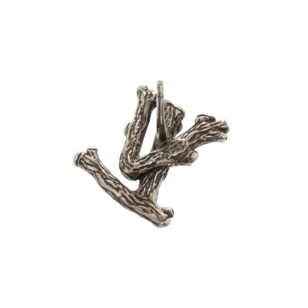 美品 ルイ ヴィトン ブックルLVウッド MP2783 メタル シルバー ピアス