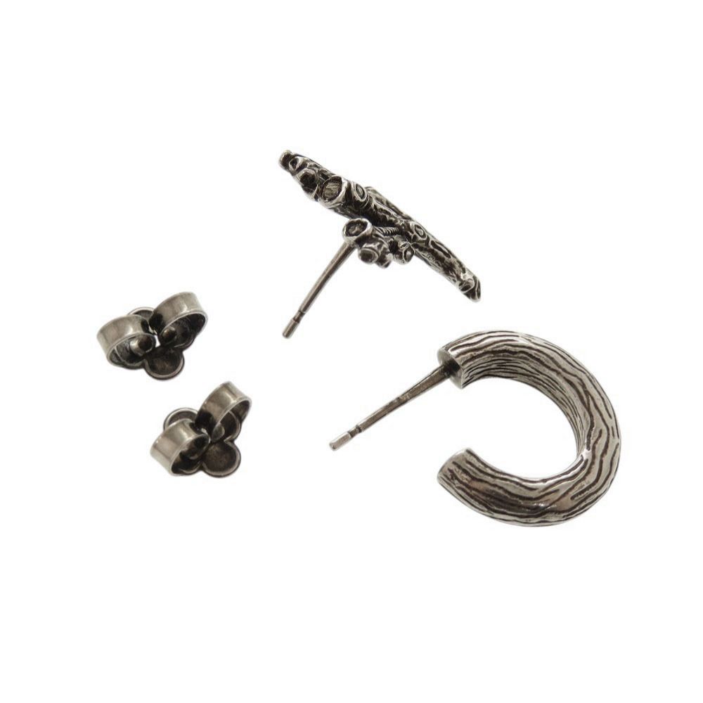 Louis Vuitton シルバー ピアス 美品 ルイ ヴィトン ブックルLVウッド MP2783 メタル シルバー ピアス