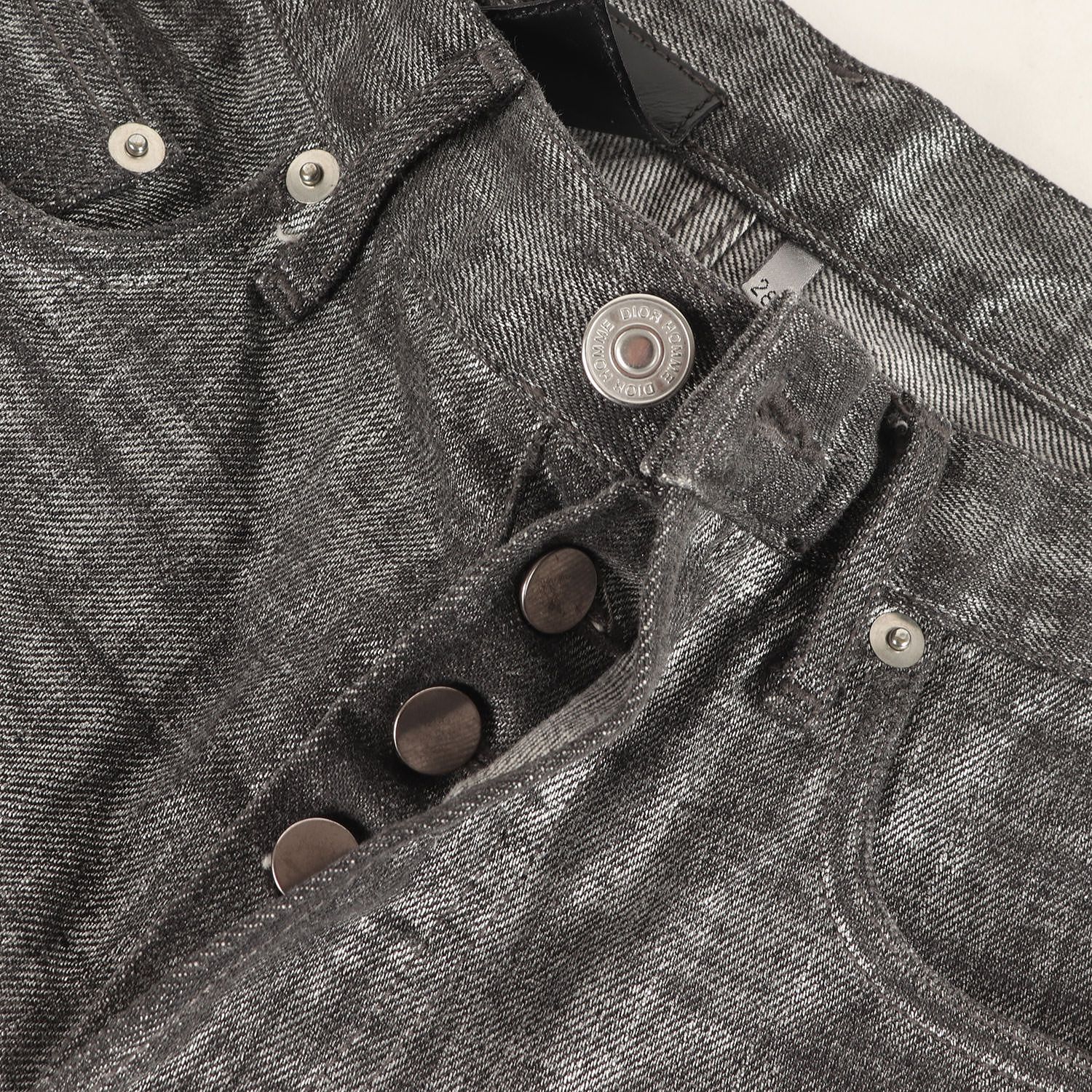 dior homme AW08 コーティングブラックデニム w28 ジーンズ Dior Homme