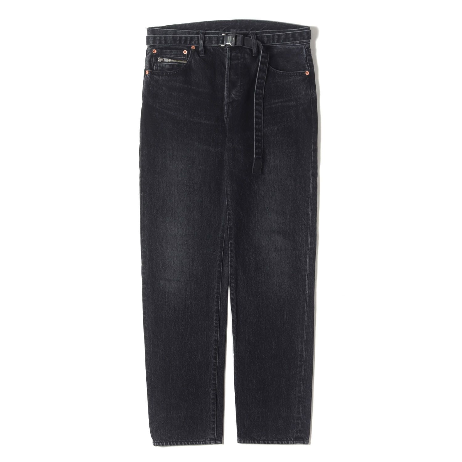 Sacai サカイ パンツ ブラックインディゴ サイズ:2 | 23SS ベルテッド