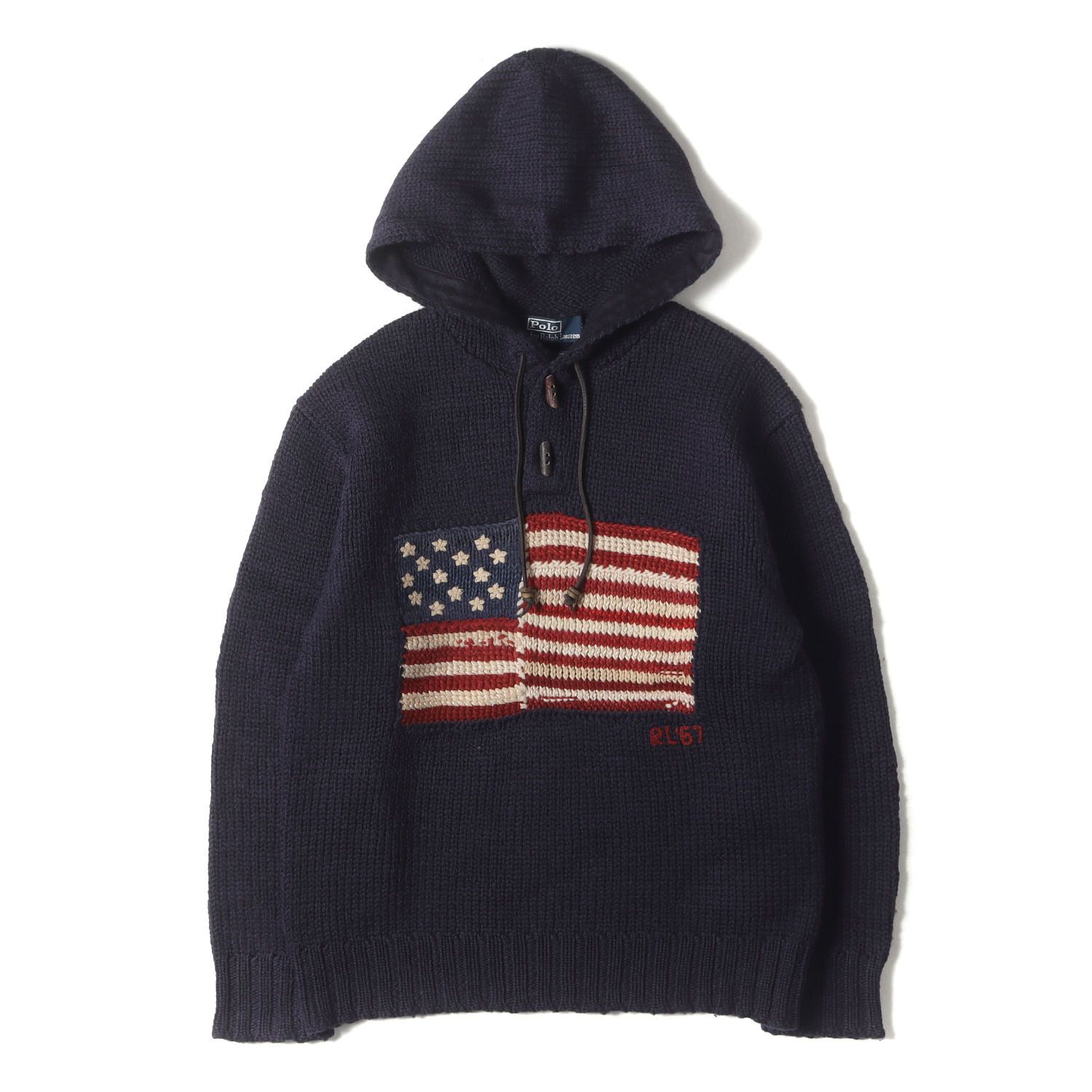Polo Ralph Lauren ジップパーカー ネイビー 星条旗 短丈 POLO RALPH LAUREN 良品 ポロ ラルフローレン 星条旗 スウェット
