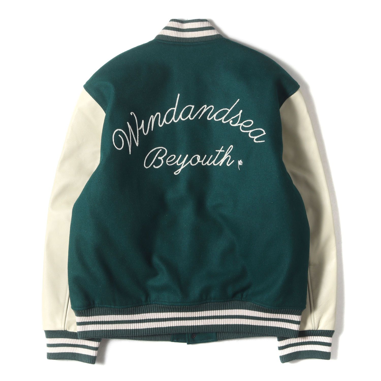 WIND AND SEA ウィンダンシー スタジャン グリーン×クリーム サイズ:XL