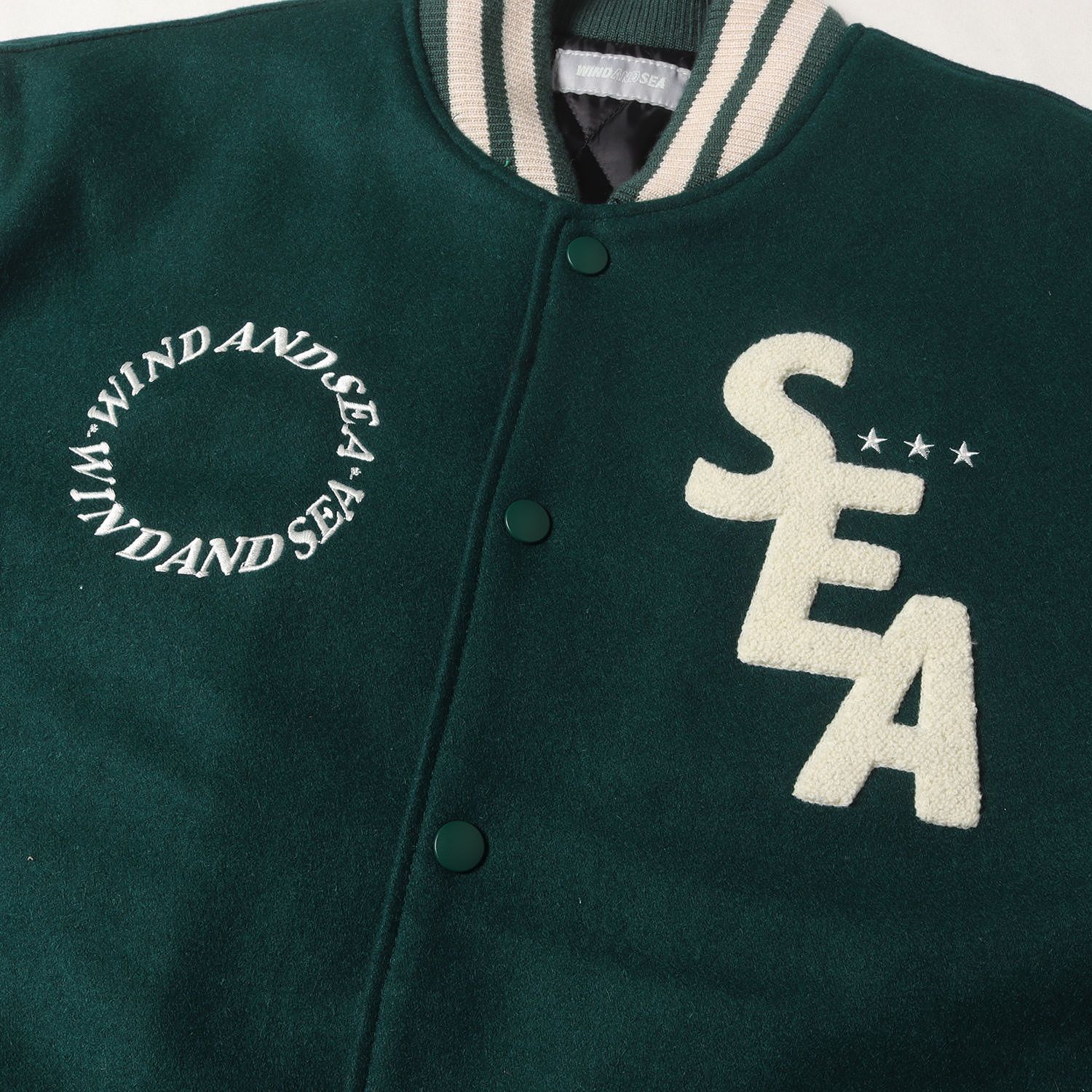 WIND AND SEA ウィンダンシー スタジャン グリーン×クリーム サイズ:XL