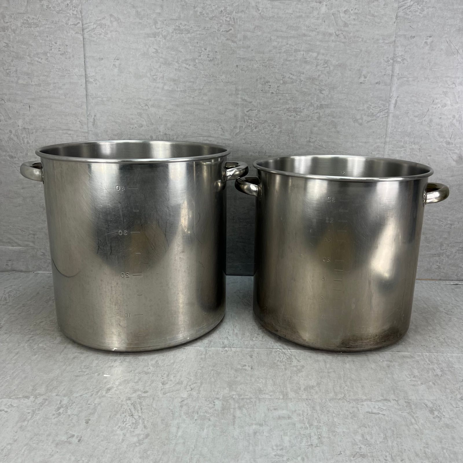 業務用寸胴鍋 セット 40 L 32 厨房 調理 蓋つき 大人数 合宿 キャンプ 炊き出し 鍋料理 カレー