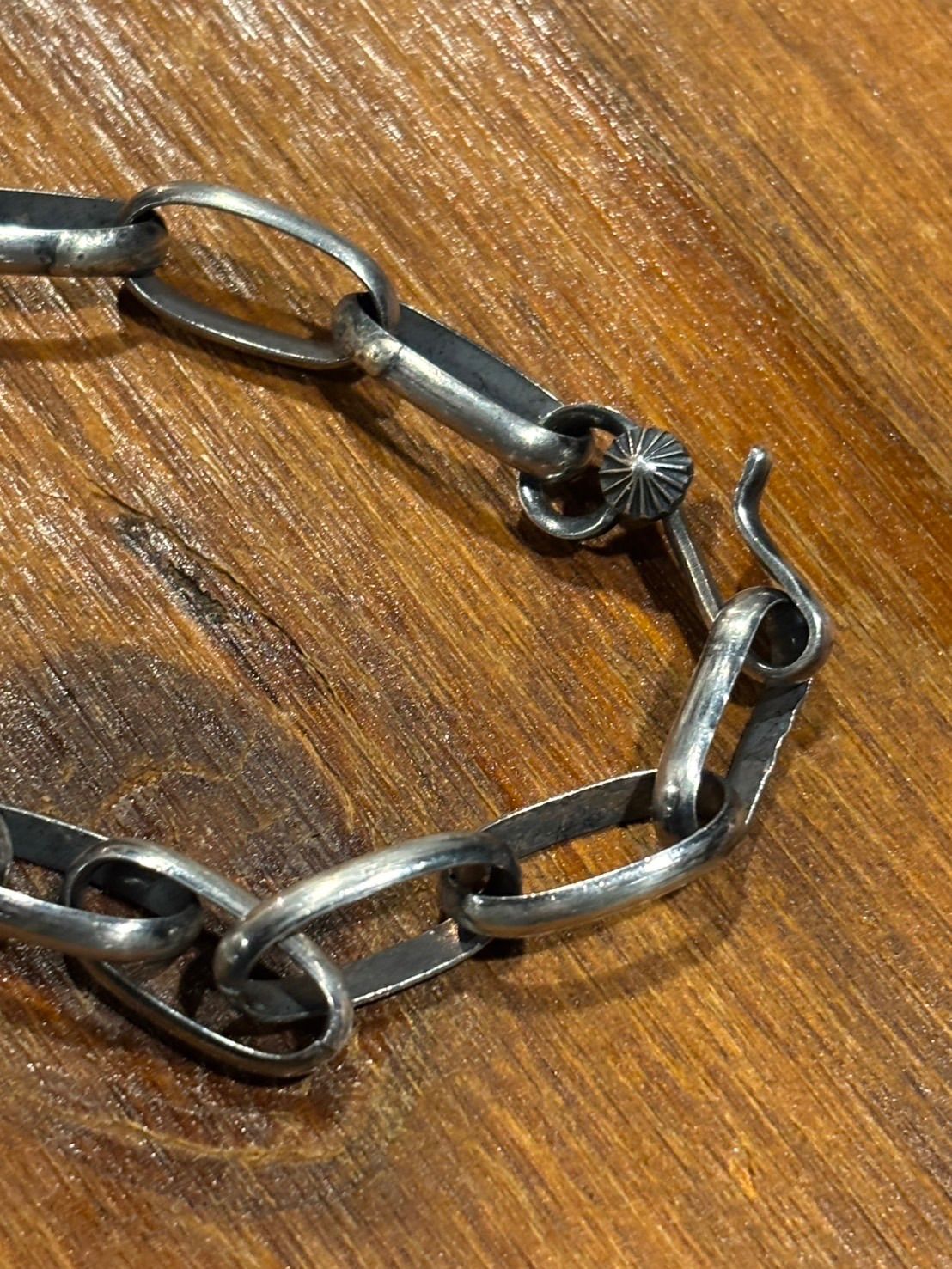 シルバー950 燻し加工ブレスレット 21 cm