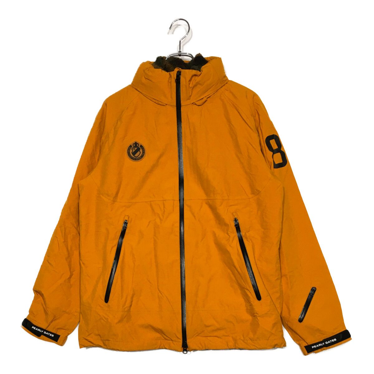 メンズ パーリーゲイツ PEARLY GATES フルジップアウター 5 L マスタード ボアベスト フード付き カモフラ